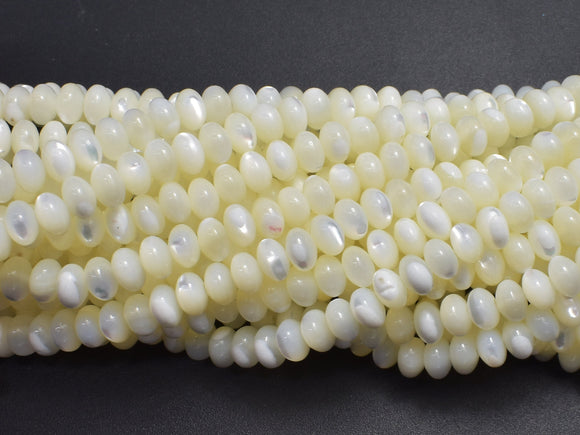 Mother of Pearl, MOP, White, 3.6x5.5mm Rondelle-BeadBasic