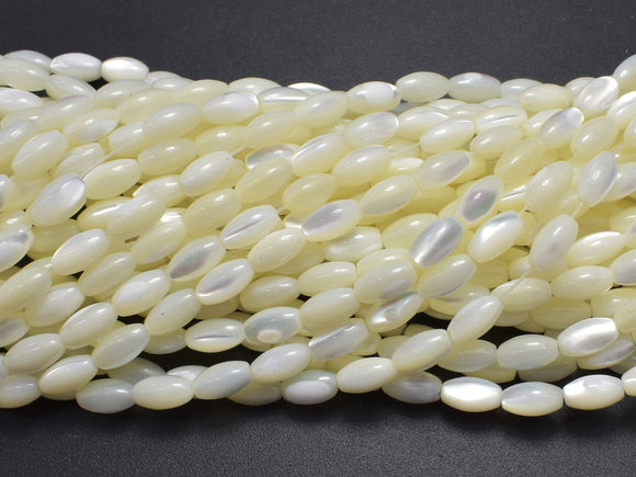 Mother of Pearl, MOP, White, 4x7mm Rice-BeadBasic