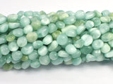 Green Angelite Beads, 5x7mm Nugget Beads, 15.5 Inch-BeadBasic