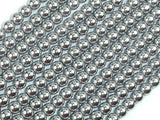 Hematite Beads, Silver, 6mm Round Beads-BeadBasic