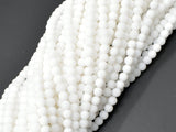 Matte White Jade Beads, 4mm (4.7mm) Round Beads-BeadBasic