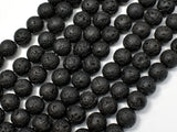 Black Lava Beads, Round, 8mm-BeadBasic