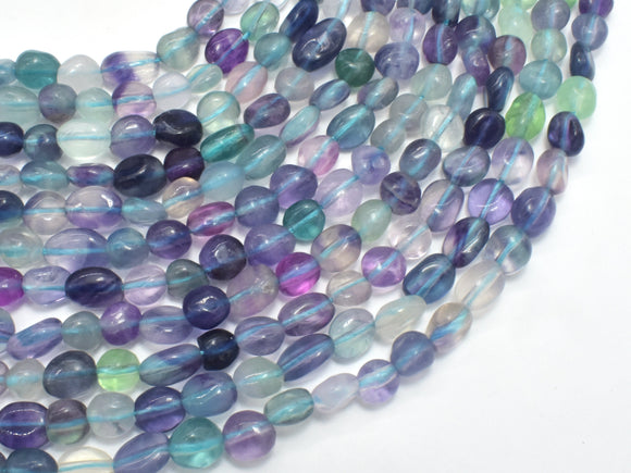 Fluorite Beads, Approx. 6x8mm Nugget Beads, 15.5 Inch-BeadBasic