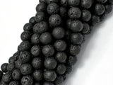 Black Lava Beads, Round, 8mm-BeadBasic