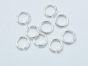 50pcs 925 Sterling Silver Open Jump Ring, 4mm-BeadBasic