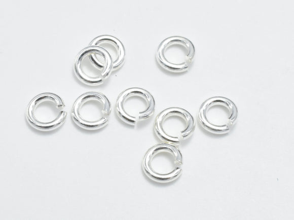 20pcs 925 Sterling Silver Open Jump Ring, 4mm-BeadBasic