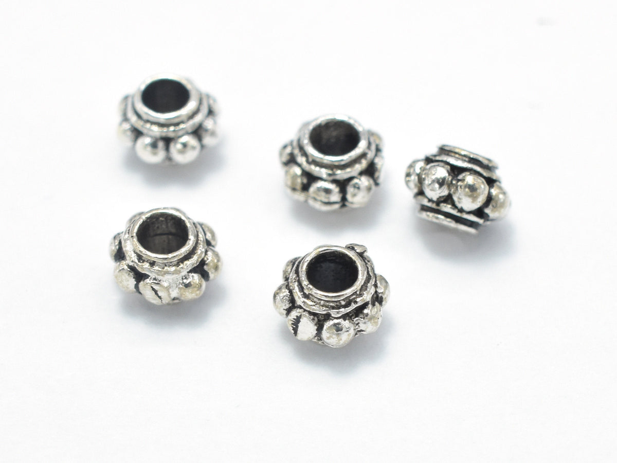 10-Gram Bag (About 20pc) 6x4mm Bumpy Rondelle Spacer Bead, Dark Antique  Silver - Bead Box Bargains