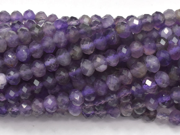 Amethyst Beads, 3x4mm Micro Faceted Rondelle-BeadBasic
