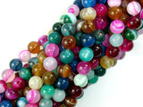 Banded Agate Beads, Striped Agate, Multi Colored, 6mm Round-BeadBasic