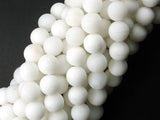 Matte White Jade Beads, Round, 10mm-BeadBasic