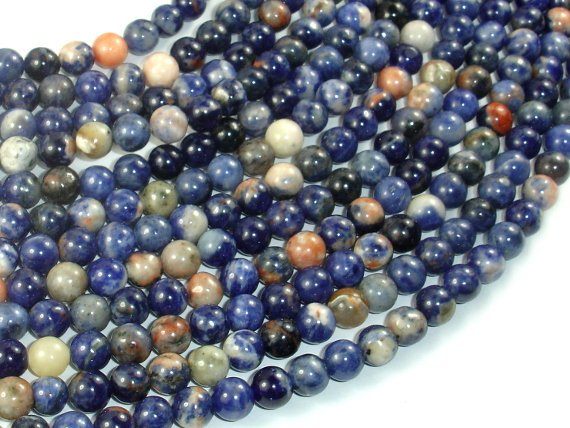 Orange Sodalite Beads, 6mm Round Beads-BeadBasic