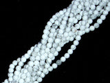 White Howlite Beads, Round, 4mm (4.7 mm), 15.5 Inch-BeadBasic