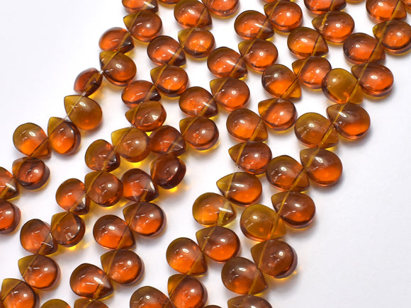 Glass Beads-Smoky, 8x11mm Flat Teardrop beads, 12 Inch