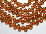Glass Beads-Smoky, 8x11mm Flat Teardrop beads, 12 Inch-BeadBasic