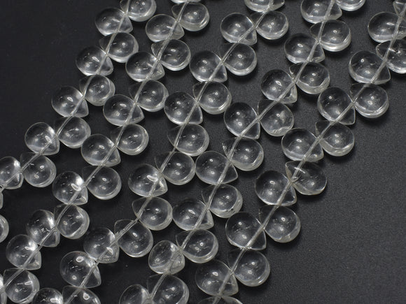 Glass Beads-Clear, 8x11mm Flat Teardrop beads, 12 Inch