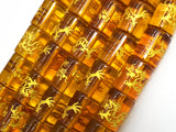 Glass Beads, 12x16nn Tube, Dragon Carved Beads