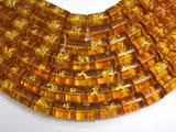 Glass Beads, 12x16nn Tube, Dragon Carved Beads