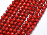 Red Howlite Beads, 8mm Round Beads