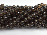 Smoky Quartz Beads, 8mm (8.4mm) Faceted Round Beads-BeadBasic