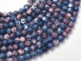 Rain Flower Stone, Blue & Purple, 6mm (6.7 mm) Round-BeadBasic