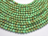 Howlite Turquoise - Green with Gold Line, 6mm (6.4mm)-BeadBasic