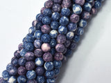 Rain Flower Stone, Blue & Purple, 6mm (6.7 mm) Round-BeadBasic