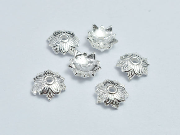 10pcs 925 Sterling Silver 6x2.2mm Flower Bead Caps-BeadBasic