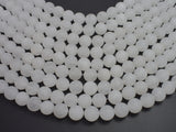 Matte White Jade 10mm Round Beads-BeadBasic