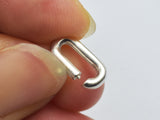 1pc 925 Sterling Silver Spring Gate Oval Clasp, 12.5x6.5mm-BeadBasic