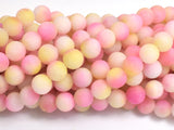 Matte Jade - Pink & Yellow, 8mm Round-BeadBasic