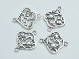 1pcs 925 Sterling Silver Bead Connector, Flower Connector, Rose Connector, 15x12mm
