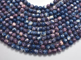 Rain Flower Stone, Blue & Purple, 6mm (6.7 mm) Round-BeadBasic