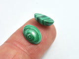 Genuine Malachite Cabochon, 7x9mm Oval, 2pieces-BeadBasic