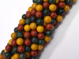 Alashan Agate-Green / Yellow / Red, 8mm-BeadBasic