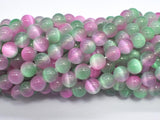 Selenite - Green & Purple, 8mm (8.5mm)-BeadBasic