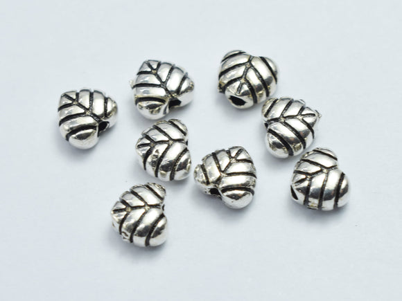 6pcs 925 Sterling Silver Beads-Antique Silver 5x4.3mm Heart-BeadBasic