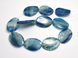Agate-Blue, 25x35mm Twisted Oval Beads
