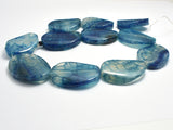 Agate-Blue, 25x35mm Twisted Oval Beads