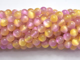 Selenite - Pink & Yellow, 8mm (8.5mm)-BeadBasic