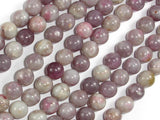 Lilac Jasper Beads, Pink Tourmaline Beads, 8mm Round Beads