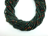 Indian Bloodstone Beads, 4mm (4.6mm) Round Beads-BeadBasic