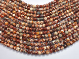 Fire Agate, Snake Skin Agate, 6mm Round, 14 Inch-BeadBasic