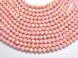 Shell Howlite-Pink, with Trochus Shell, 6mm (6.5mm)-BeadBasic