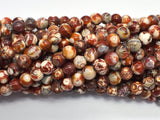 Fire Agate, Snake Skin Agate, 6mm Round, 14 Inch-BeadBasic