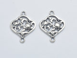 1pcs 925 Sterling Silver Bead Connector, Flower Connector, Rose Connector, 15x12mm