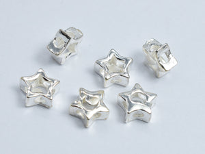 4pcs 925 Sterling Silver Star Beads 6.5mm-BeadBasic