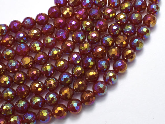 Mystic Coated Carnelian, 8mm Faceted Round-BeadBasic