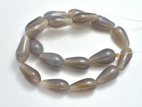 Gray Agate Beads, 10x21mm Rice Beads-BeadBasic
