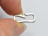 1pc 925 Sterling Silver Rectangle Push Clip Clasp, 16x7mm-BeadBasic