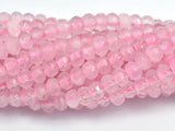 Jade -Pink 3x4mm Faceted Rondelle, 14 Inch